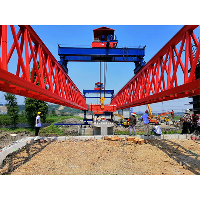 রেলওয়ের জন্য রিমোট কন্ট্রোল 50 টন ডাবল ট্রাস বিয়ার্ডার লঞ্চার ক্রেন